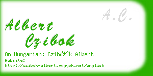 albert czibok business card